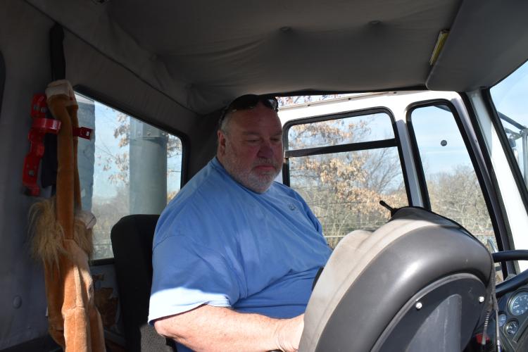 City of Hickory Johnston VT650 Operator Dan Diehl in cab